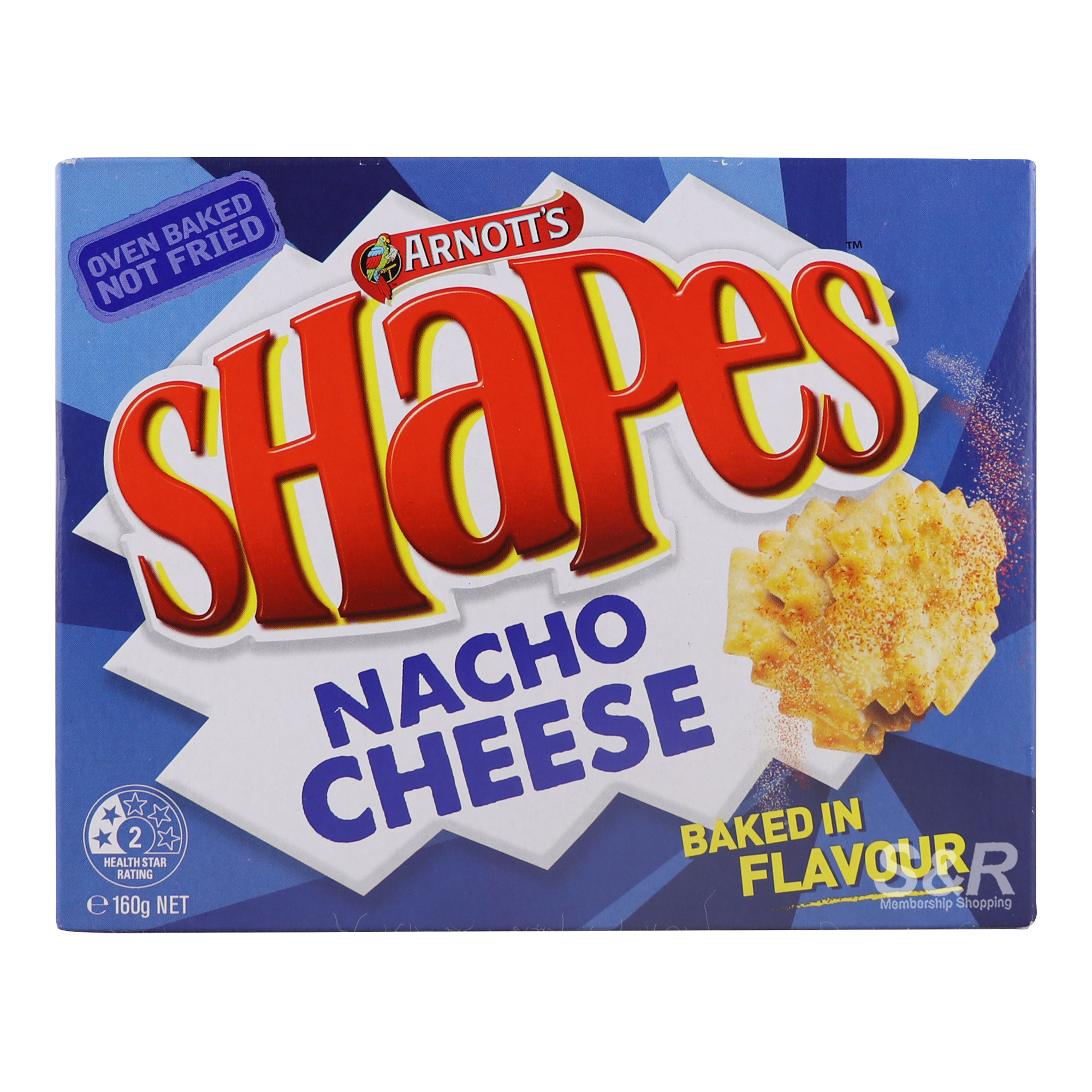 Arnott's Shapes Nacho Cheese Crackers 160g Arnott's Shapes Nacho Cheese Crackers 160g